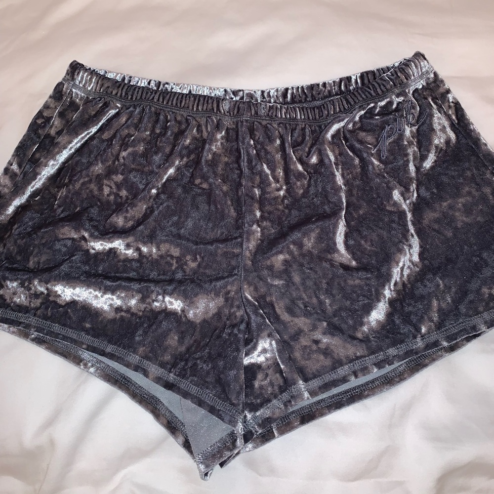 Gray Velvet Shorts